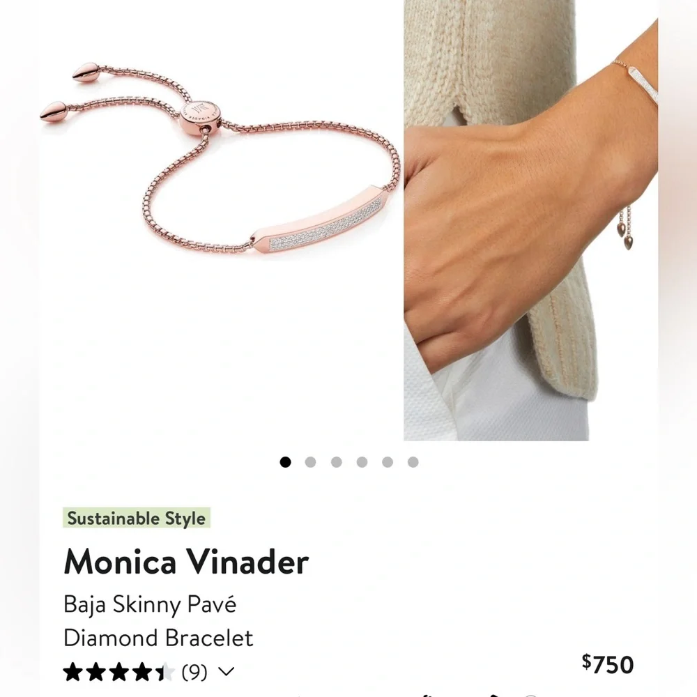 Monica Vinader Baja Skinny Pave Diamond Bracelet
